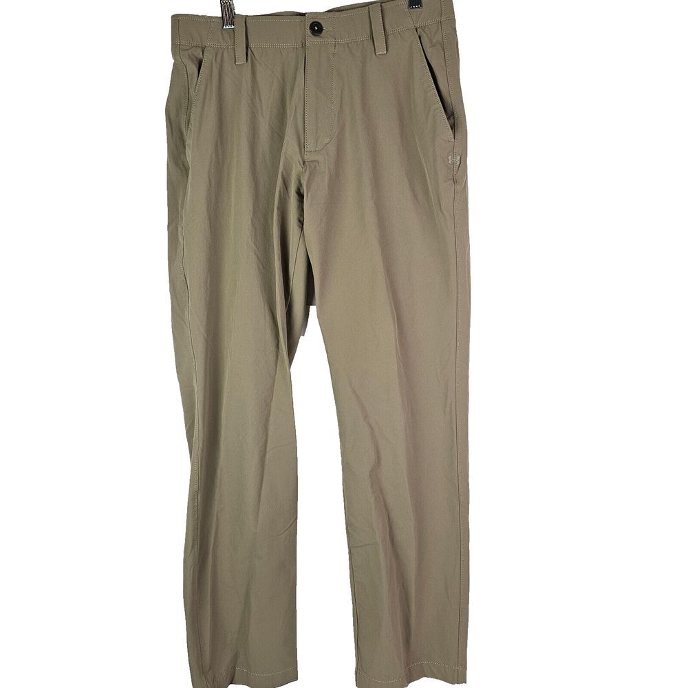 Under Armour Mens Golf Pants 32x30 Khaki Active Performance Stretch Chino Slacks